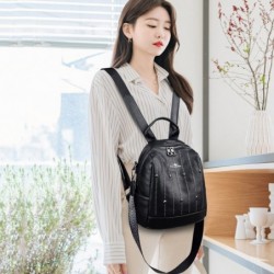 Luxurious multifunctional backpack - shoulder bag - with rivets - genuine leatherBackpacks