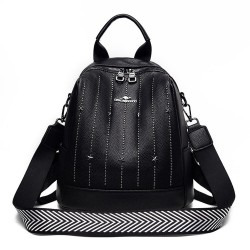 Luxurious multifunctional backpack - shoulder bag - with rivets - genuine leatherBackpacks