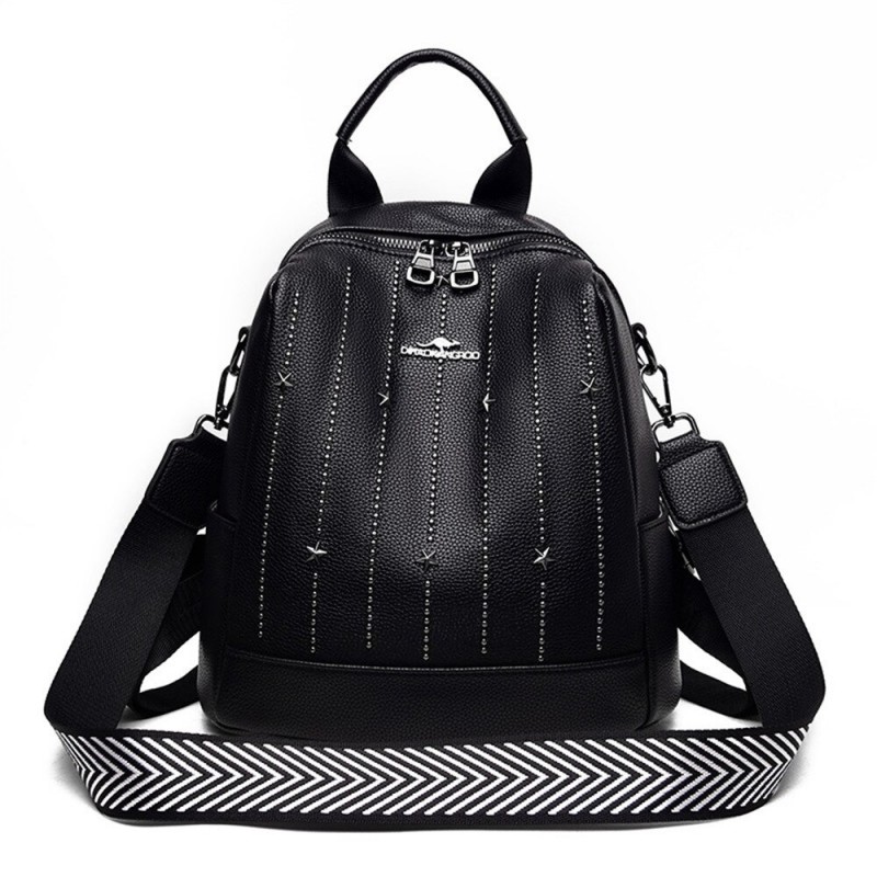 Luxurious multifunctional backpack - shoulder bag - with rivets - genuine leatherBackpacks