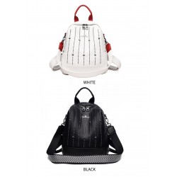 Luxurious multifunctional backpack - shoulder bag - with rivets - genuine leatherBackpacks