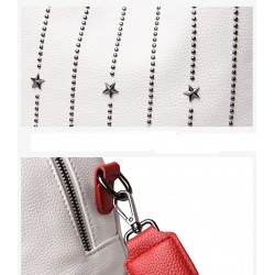 Luxurious multifunctional backpack - shoulder bag - with rivets - genuine leatherBackpacks