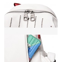 Luxurious multifunctional backpack - shoulder bag - with rivets - genuine leatherBackpacks