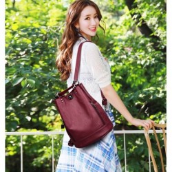Fashionable leather backpack - multifunction vintage shoulder bag - large capacityBackpacks