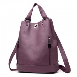 Fashionable leather backpack - multifunction vintage shoulder bag - large capacityBackpacks