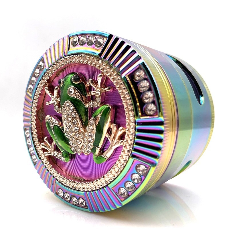 Stylish grinder - for herbs / tobacco - 4-layers - rainbow color zinc alloy - frog / spider / skullMills - Grinders