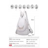 Fashionable leather backpack - cats / flowers print - white / black / pinkBackpacks