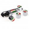 Italian flag - metal car valve caps - with wrench - keychainWheel parts
