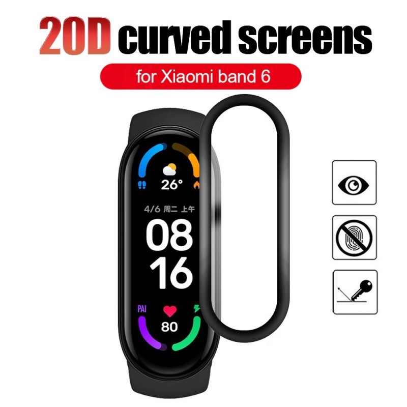 Soft glass protective film - screen cover - full curved - for Xiaomi Mi Band 5 / 6Smart-Wear