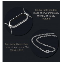 Double hole pendant - with necklace - stainless steel - for Xiaomi Mi Band 5Necklaces