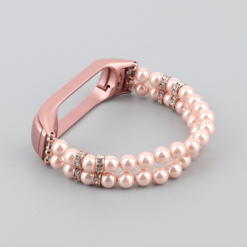 Elastic strap with pearls / crystals - bracelet - for Xiaomi Mi Band 3 / 4 / 5 / 6Bracelets