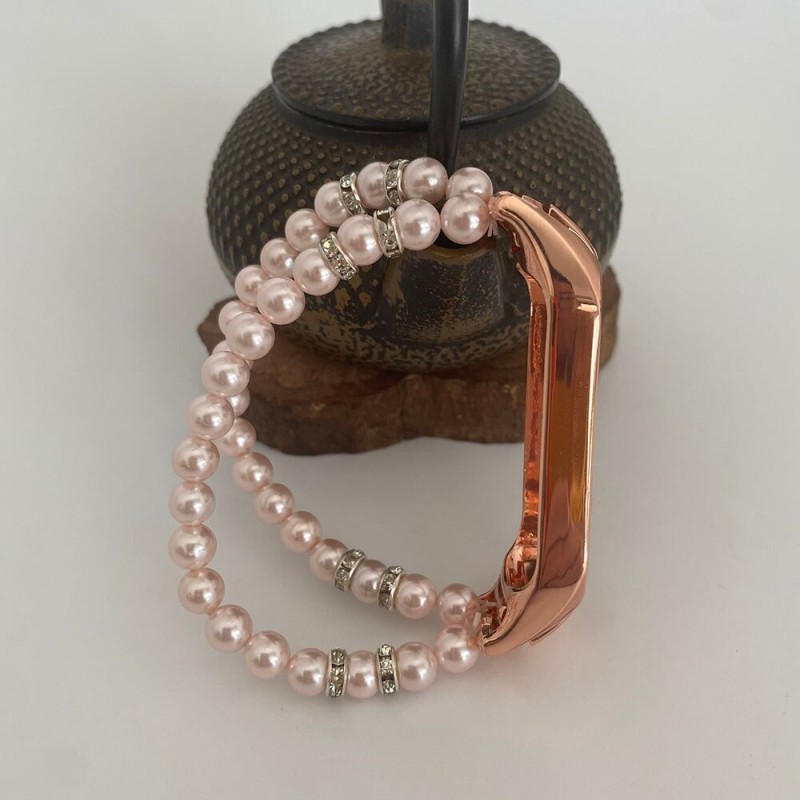 Elastic strap with pearls / crystals - bracelet - for Xiaomi Mi Band 3 / 4 / 5 / 6Bracelets