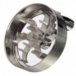 Grinder for herbs / tobacco / spices - 4 layers - with hand crank - aluminumMills - Grinders