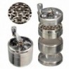 Grinder for herbs / tobacco / spices - 4 layers - with hand crank - aluminumMills - Grinders
