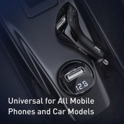 Baseus - FM transmitter - AUX - Bluetooth - dual USB - car charger - handsfree - MP3 playerAudio