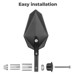 Bar end motorcycle mirrors - universal - CNC aluminium - 22mm threadMirrors