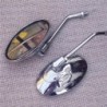 Universal motorcycle oval mirrors - chrome - 10mm thread - eagle signMirrors