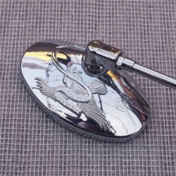 Universal motorcycle oval mirrors - chrome - 10mm thread - eagle signMirrors