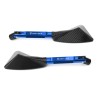 Universal motorcycle mirrors - CNC aluminum - blue lenses - MT-07 logoMirrors