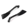 Universal motorcycle mirrors - CNC aluminum - blue lenses - MT-07 logoMirrors
