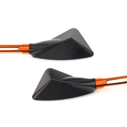Universal motorcycle mirrors - CNC aluminum - blue lenses - MT-07 logoMirrors