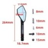 Motorcycle mirrors - CNC aluminum - blue anti-glare glass - for YAMAHA T-Max 500 / 560 / TMax 530Mirrors