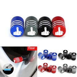 Car tire valves - aluminum caps - middle finger - 4 piecesWheel parts