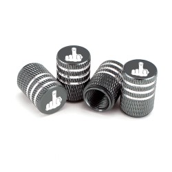Car tire valves - aluminum caps - middle finger - 4 piecesWheel parts