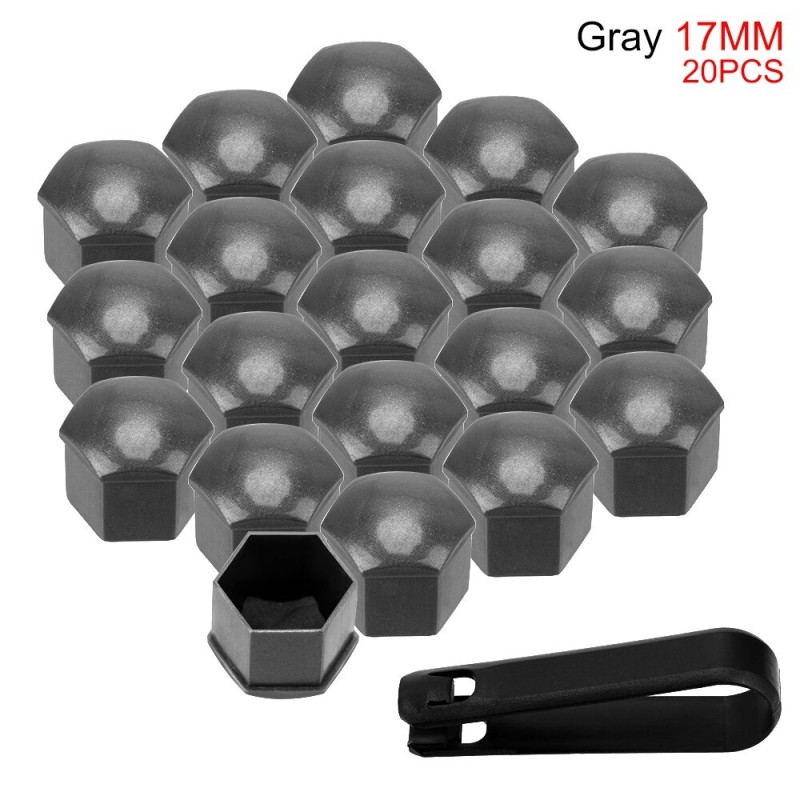Car rim cover - protective nuts - with clip - 17mm - 20 piecesWheel parts