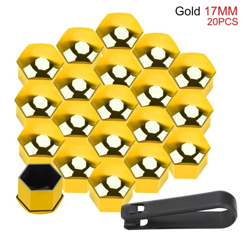 Car rim cover - protective nuts - with clip - 17mm - 20 piecesWheel parts
