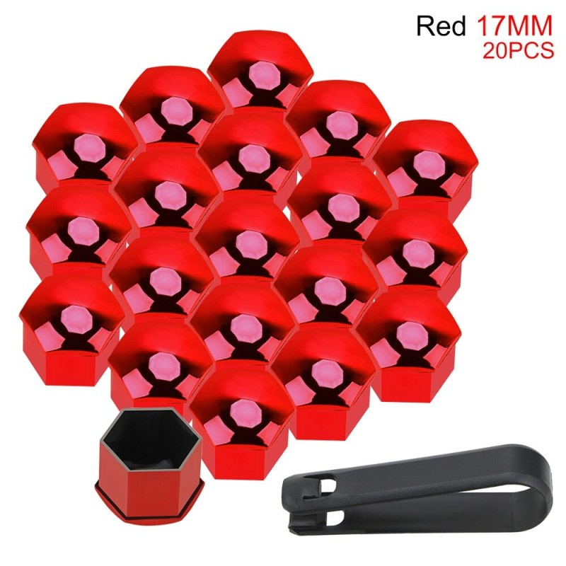 Car rim cover - protective nuts - with clip - 17mm - 20 piecesWheel parts