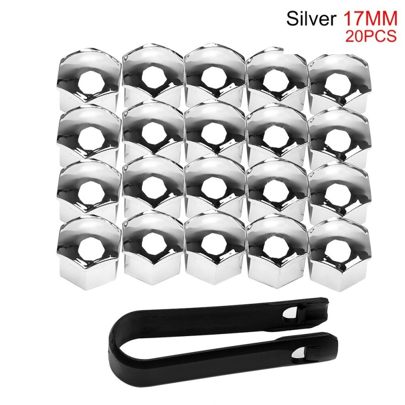 Car rim cover - protective nuts - with clip - 17mm - 20 piecesWheel parts