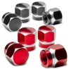 Universal car wheel valves - aluminum caps - hexagonal - 4 piecesWheel parts