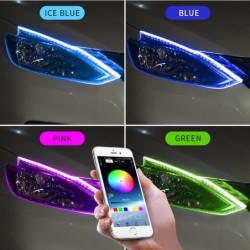 Car LED strip light - flexible - waterproof - DRL - RGB - Bluetooth control / remote - 12V - 2 piecesLED strips