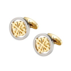 Elegant silver / gold round cufflinks - crusaders - stainless steelCufflinks