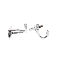 Fashionable silver cufflinks - fishing hookCufflinks
