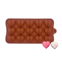 Silicone baking mould - diamond heart shaped - 8 / 15 holesBakeware