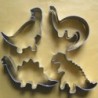 Cookie cutter mold - dinosaurs shaped - stainless steel - 4 piecesBakeware