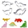 Cookie cutter mold - dinosaurs shaped - stainless steel - 4 piecesBakeware
