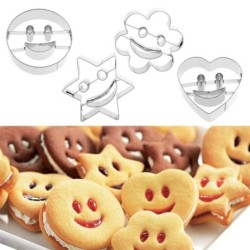 Cookie cutter mold - smiley face - bunny / car / boat - stainless steel - 4 piecesBakeware