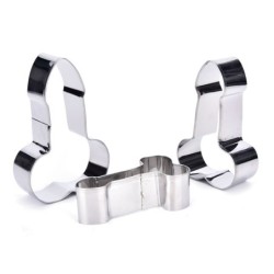 Cookie cutter mold - penis shaped - stainless steel - 3 piecesBakeware