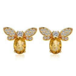 Elegant stud earrings - crystal beeEarrings