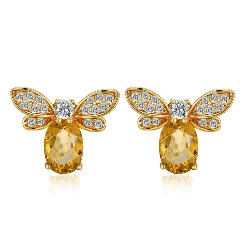 Elegant stud earrings - crystal beeEarrings