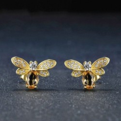 Elegant stud earrings - crystal beeEarrings