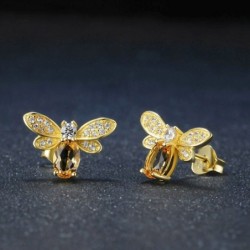 Elegant stud earrings - crystal beeEarrings
