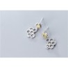 Fashionable earrings - bee / honeycomb - 925 sterling silverEarrings