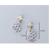 Fashionable earrings - bee / honeycomb - 925 sterling silverEarrings