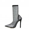 Sexy high-heeled mesh boots - transparent half-calf bootsHigh heels
