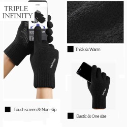 Warm winter elastic gloves - hat - balaclava - touch screen fingertips - non-slip - unisexScarves