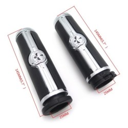 Motorcycle hand grips - skull - for Harley Davidson VRSC XL XR Dyna Softail YAMAHA - 25mmHand Grips & End