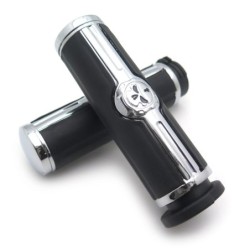 Motorcycle hand grips - skull - for Harley Davidson VRSC XL XR Dyna Softail YAMAHA - 25mmHand Grips & End